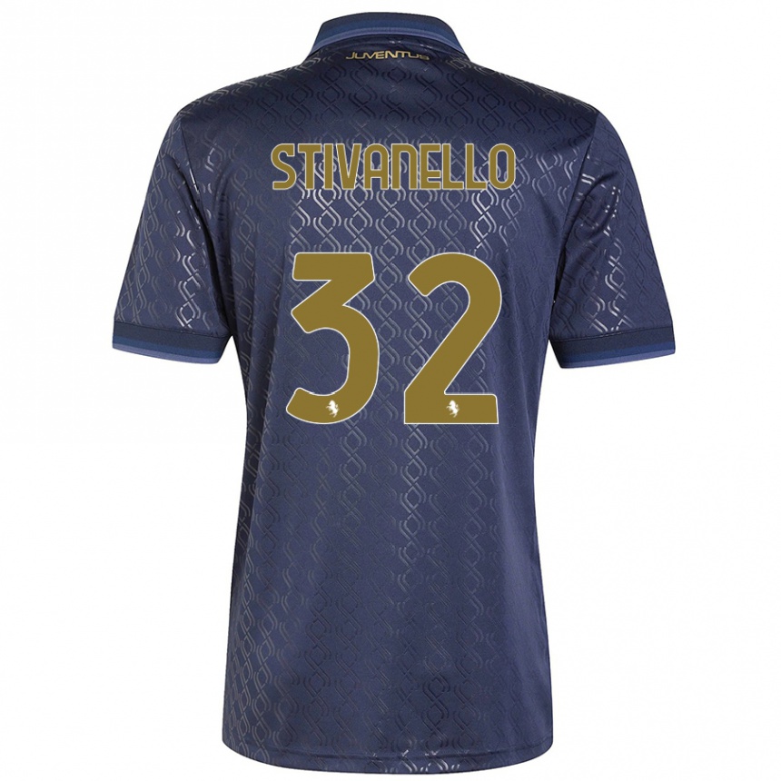 Kinder Fußball Riccardo Stivanello #32 Marineblau Ausweichtrikot Trikot 2024/25 T-Shirt Luxemburg