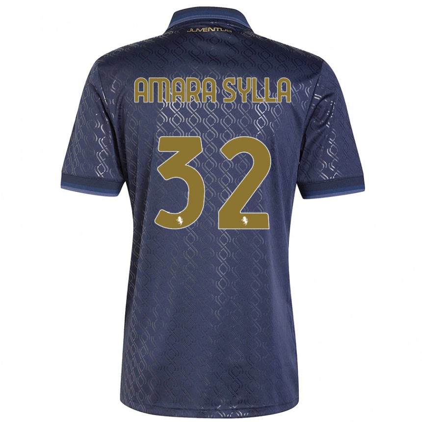 Kinder Fußball Idris Amara Sylla #32 Marineblau Ausweichtrikot Trikot 2024/25 T-Shirt Luxemburg