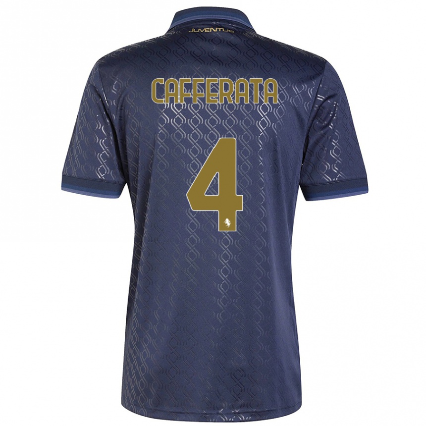 Kinder Fußball Federica Cafferata #4 Marineblau Ausweichtrikot Trikot 2024/25 T-Shirt Luxemburg