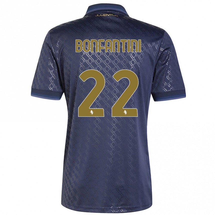 Kinder Fußball Agnese Bonfantini #22 Marineblau Ausweichtrikot Trikot 2024/25 T-Shirt Luxemburg