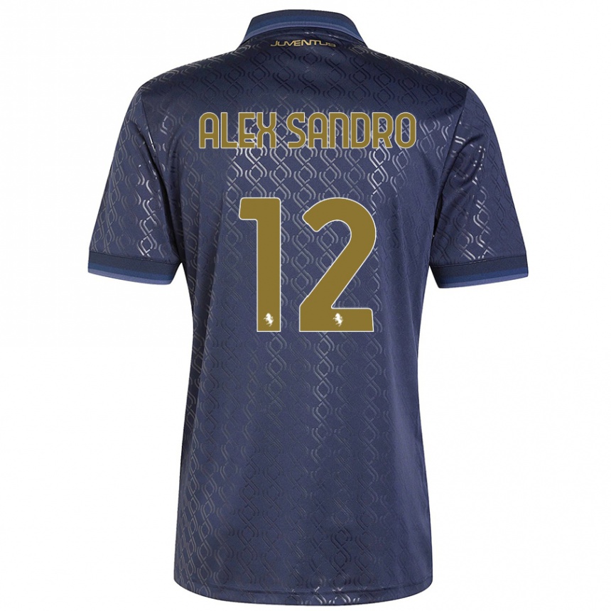 Kinder Fußball Alex Sandro #12 Marineblau Ausweichtrikot Trikot 2024/25 T-Shirt Luxemburg