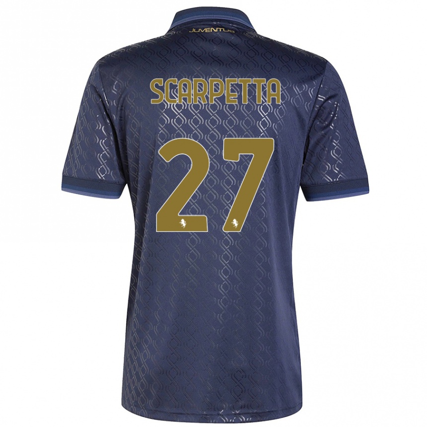 Kinder Fußball Jacopo Scarpetta #27 Marineblau Ausweichtrikot Trikot 2024/25 T-Shirt Luxemburg