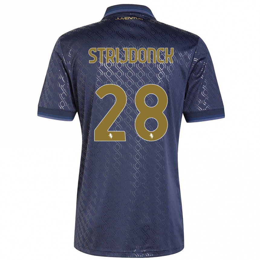 Kinder Fußball Bayron Strijdonck #28 Marineblau Ausweichtrikot Trikot 2024/25 T-Shirt Luxemburg