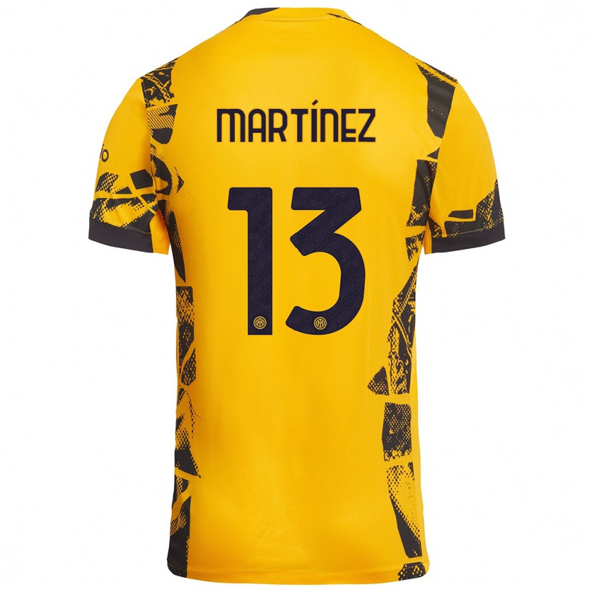 Kinder Fußball Josep Martínez #13 Gold Schwarz Ausweichtrikot Trikot 2024/25 T-Shirt Luxemburg