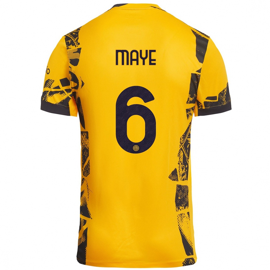 Kinder Fußball Yvan Maye #6 Gold Schwarz Ausweichtrikot Trikot 2024/25 T-Shirt Luxemburg