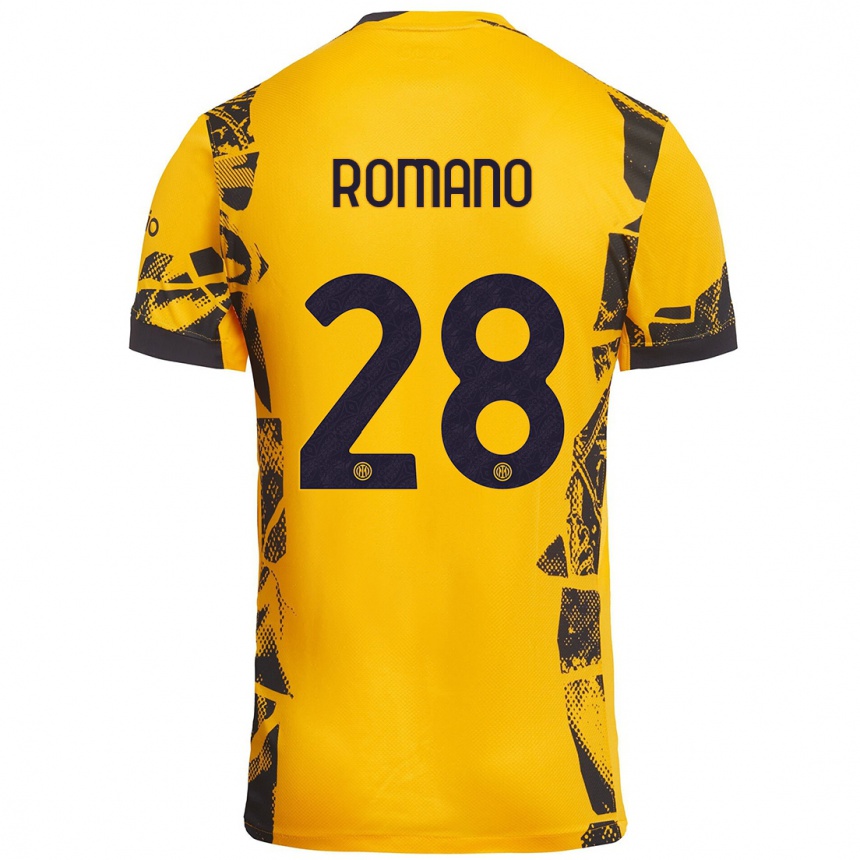 Kinder Fußball Thiago Romano #28 Gold Schwarz Ausweichtrikot Trikot 2024/25 T-Shirt Luxemburg