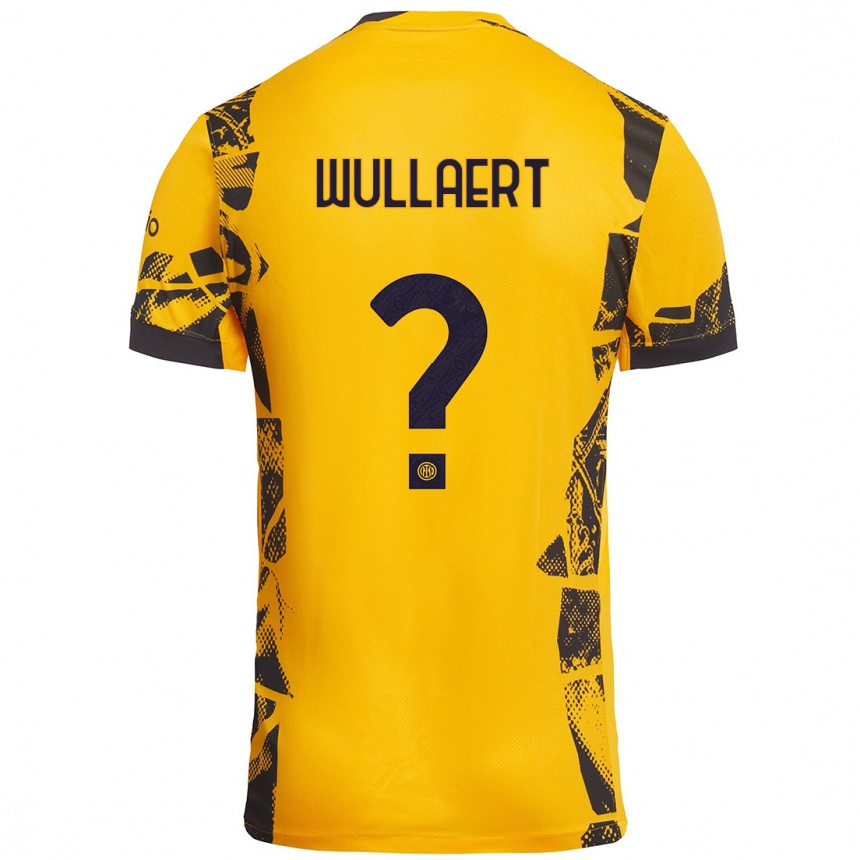 Kinder Fußball Tessa Wullaert #0 Gold Schwarz Ausweichtrikot Trikot 2024/25 T-Shirt Luxemburg