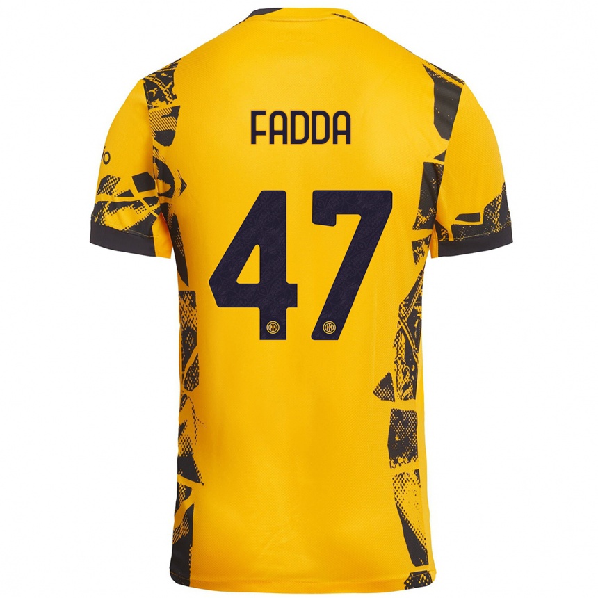 Kinder Fußball Paola Fadda #47 Gold Schwarz Ausweichtrikot Trikot 2024/25 T-Shirt Luxemburg