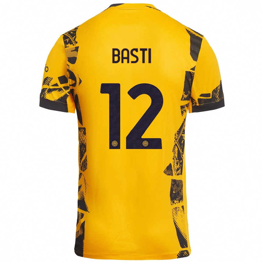 Kinder Fußball Matteo Basti #12 Gold Schwarz Ausweichtrikot Trikot 2024/25 T-Shirt Luxemburg