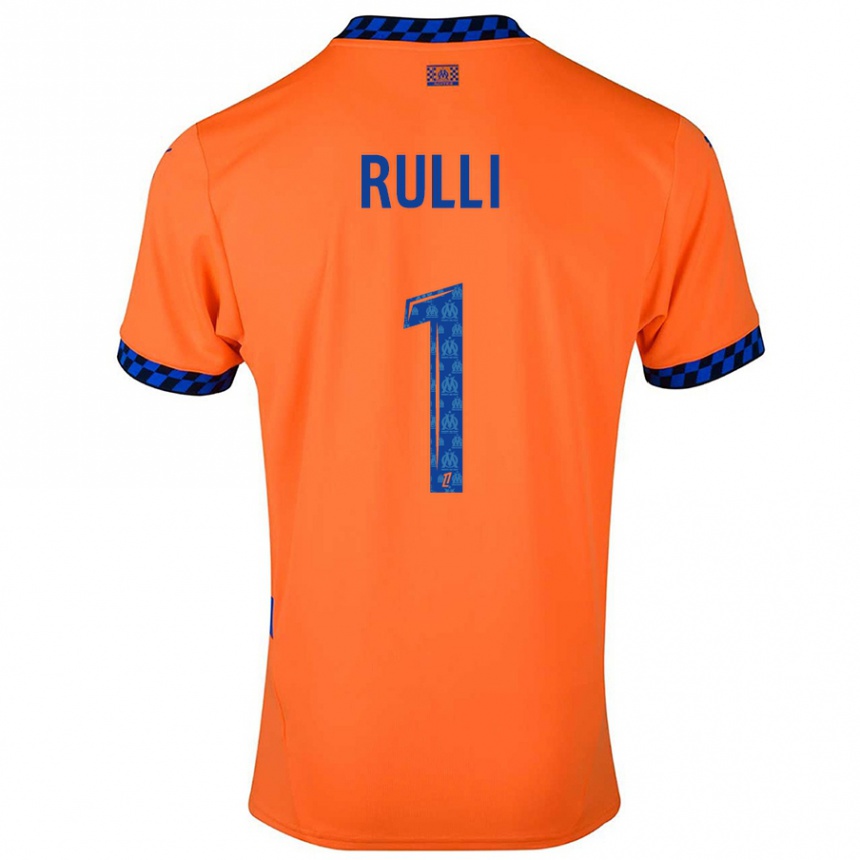 Kinder Fußball Gerónimo Rulli #1 Orange Dunkelblau Ausweichtrikot Trikot 2024/25 T-Shirt Luxemburg