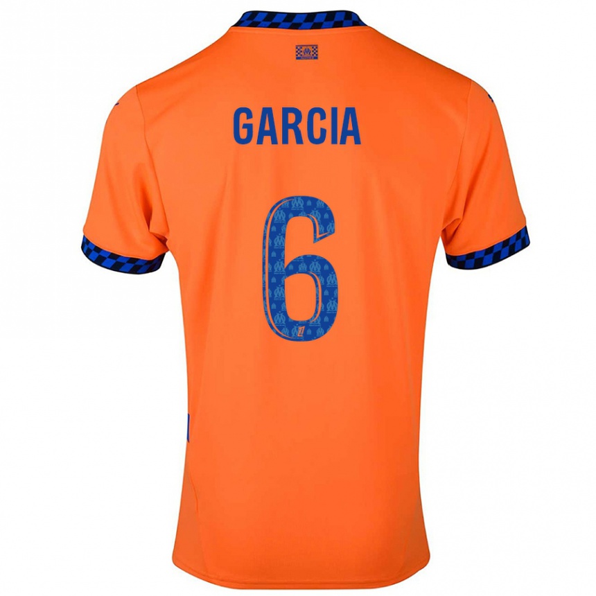 Kinder Fußball Ulisses Garcia #6 Orange Dunkelblau Ausweichtrikot Trikot 2024/25 T-Shirt Luxemburg