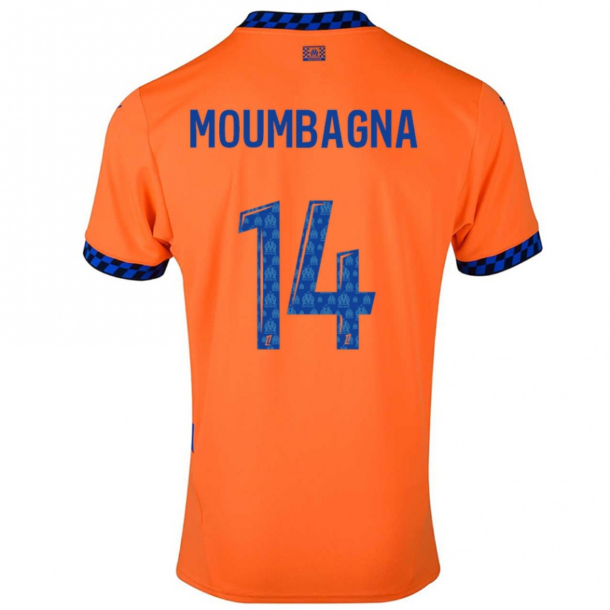 Kinder Fußball Faris Moumbagna #14 Orange Dunkelblau Ausweichtrikot Trikot 2024/25 T-Shirt Luxemburg