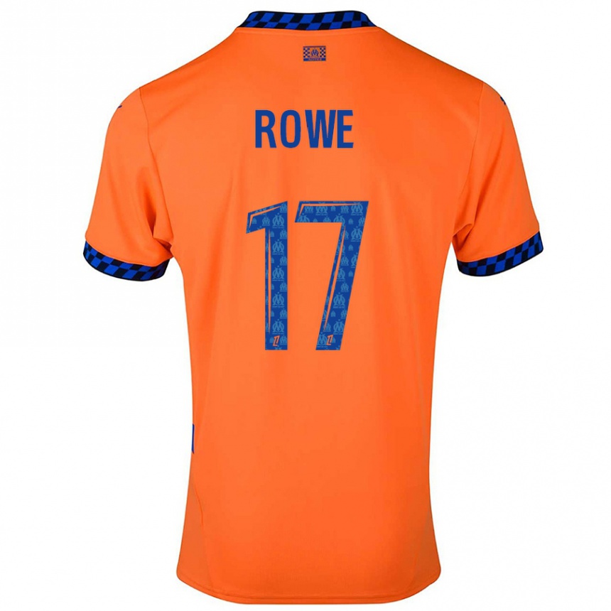 Kinder Fußball Jonathan Rowe #17 Orange Dunkelblau Ausweichtrikot Trikot 2024/25 T-Shirt Luxemburg