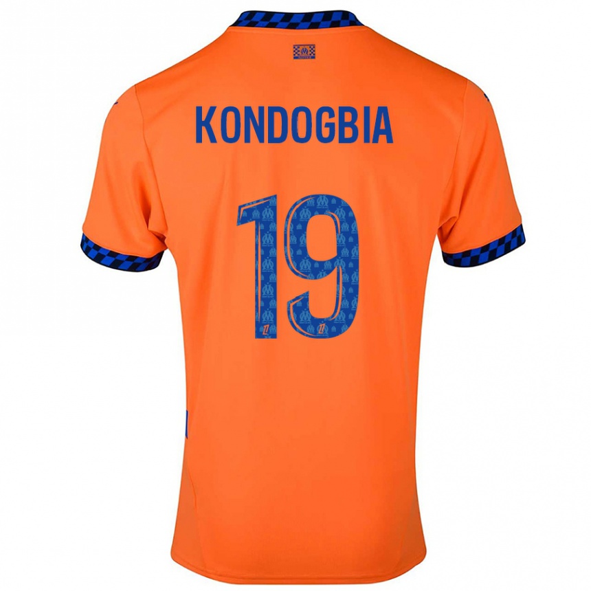 Kinder Fußball Geoffrey Kondogbia #19 Orange Dunkelblau Ausweichtrikot Trikot 2024/25 T-Shirt Luxemburg