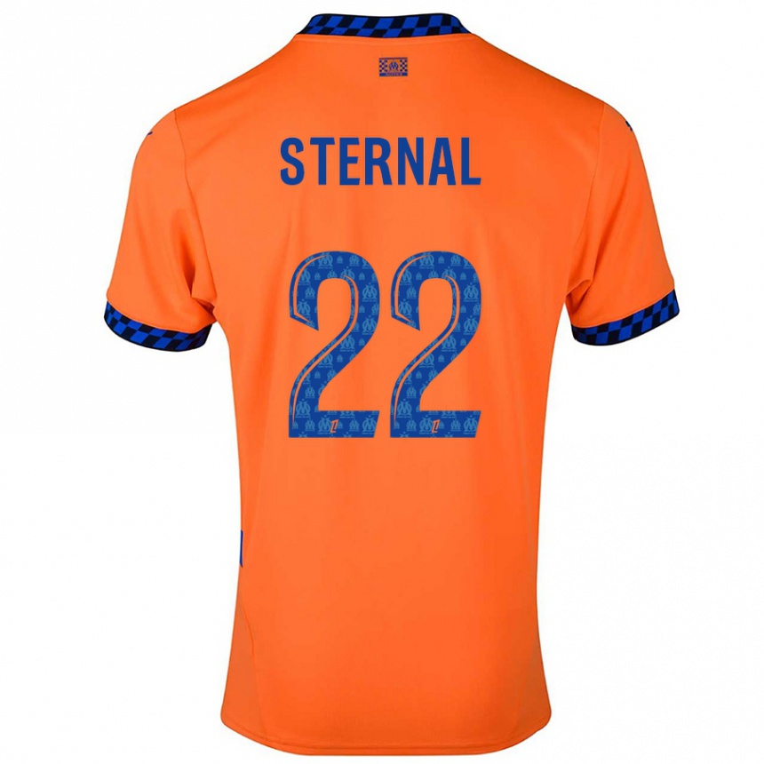 Kinder Fußball Enzo Sternal #22 Orange Dunkelblau Ausweichtrikot Trikot 2024/25 T-Shirt Luxemburg