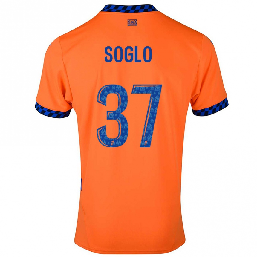 Kinder Fußball Emran Soglo #37 Orange Dunkelblau Ausweichtrikot Trikot 2024/25 T-Shirt Luxemburg