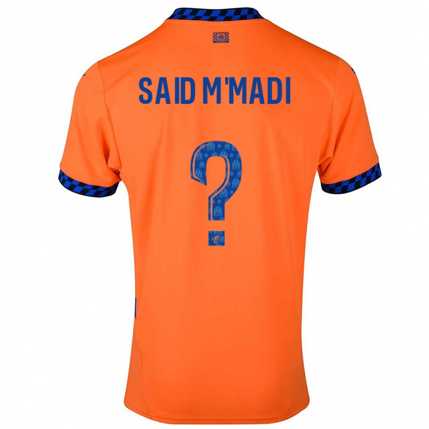 Kinder Fußball Yakine Said M'madi #0 Orange Dunkelblau Ausweichtrikot Trikot 2024/25 T-Shirt Luxemburg