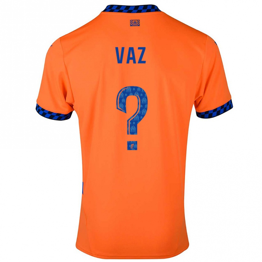 Kinder Fußball Robinio Vaz #0 Orange Dunkelblau Ausweichtrikot Trikot 2024/25 T-Shirt Luxemburg