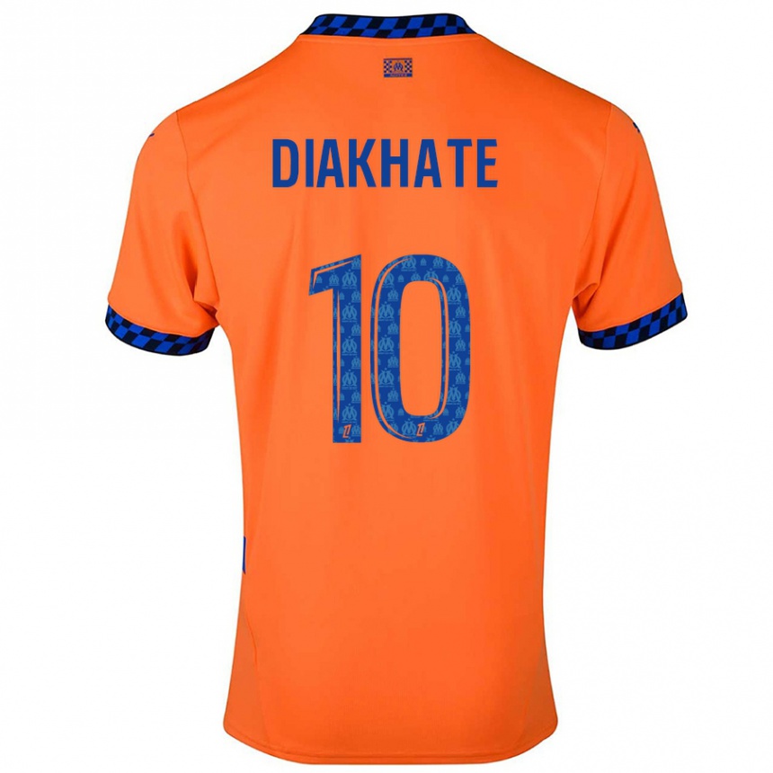 Kinder Fußball Ndeye Awa Diakhaté #10 Orange Dunkelblau Ausweichtrikot Trikot 2024/25 T-Shirt Luxemburg