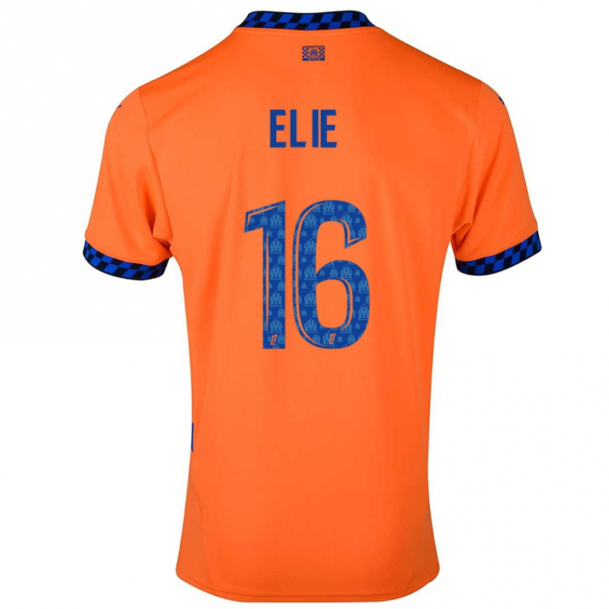 Kinder Fußball Anaïs Elie #16 Orange Dunkelblau Ausweichtrikot Trikot 2024/25 T-Shirt Luxemburg