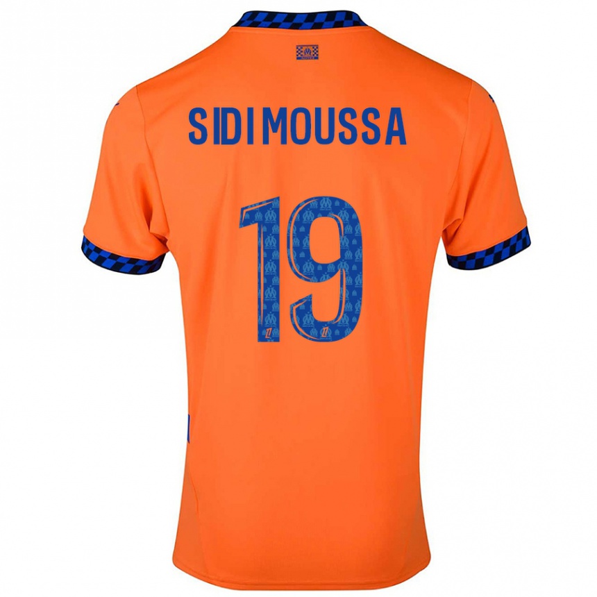 Kinder Fußball Salima Sidi Moussa #19 Orange Dunkelblau Ausweichtrikot Trikot 2024/25 T-Shirt Luxemburg