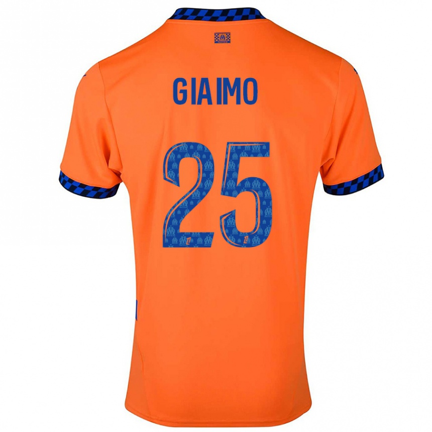 Kinder Fußball Carla Giaimo #25 Orange Dunkelblau Ausweichtrikot Trikot 2024/25 T-Shirt Luxemburg