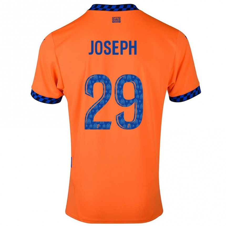 Kinder Fußball Darlina Joseph #29 Orange Dunkelblau Ausweichtrikot Trikot 2024/25 T-Shirt Luxemburg