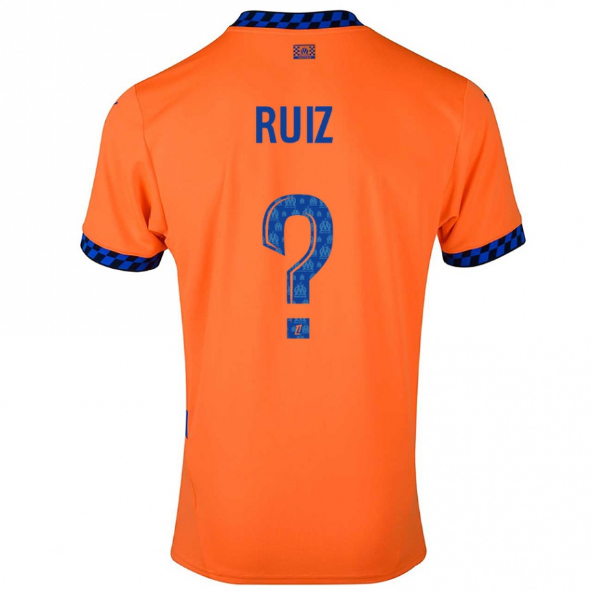 Kinder Fußball Pedro Ruiz #0 Orange Dunkelblau Ausweichtrikot Trikot 2024/25 T-Shirt Luxemburg