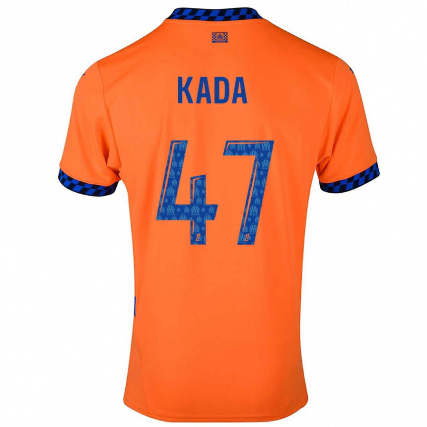 Kinder Fußball Joakim Kada #47 Orange Dunkelblau Ausweichtrikot Trikot 2024/25 T-Shirt Luxemburg