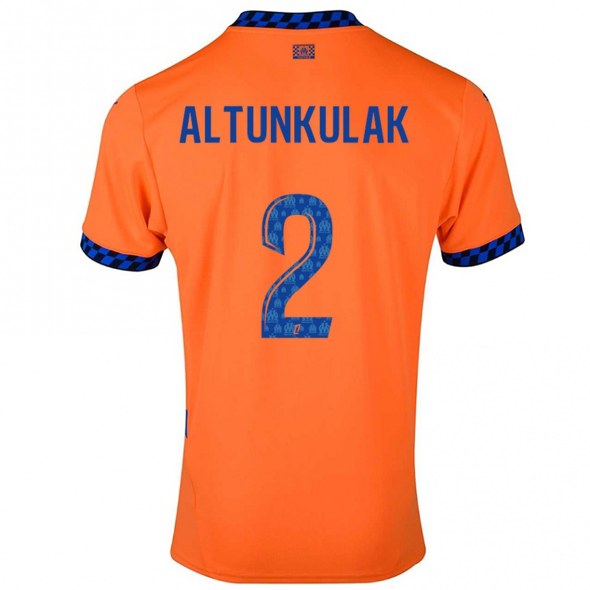 Kinder Fußball Selen Altunkulak #2 Orange Dunkelblau Ausweichtrikot Trikot 2024/25 T-Shirt Luxemburg