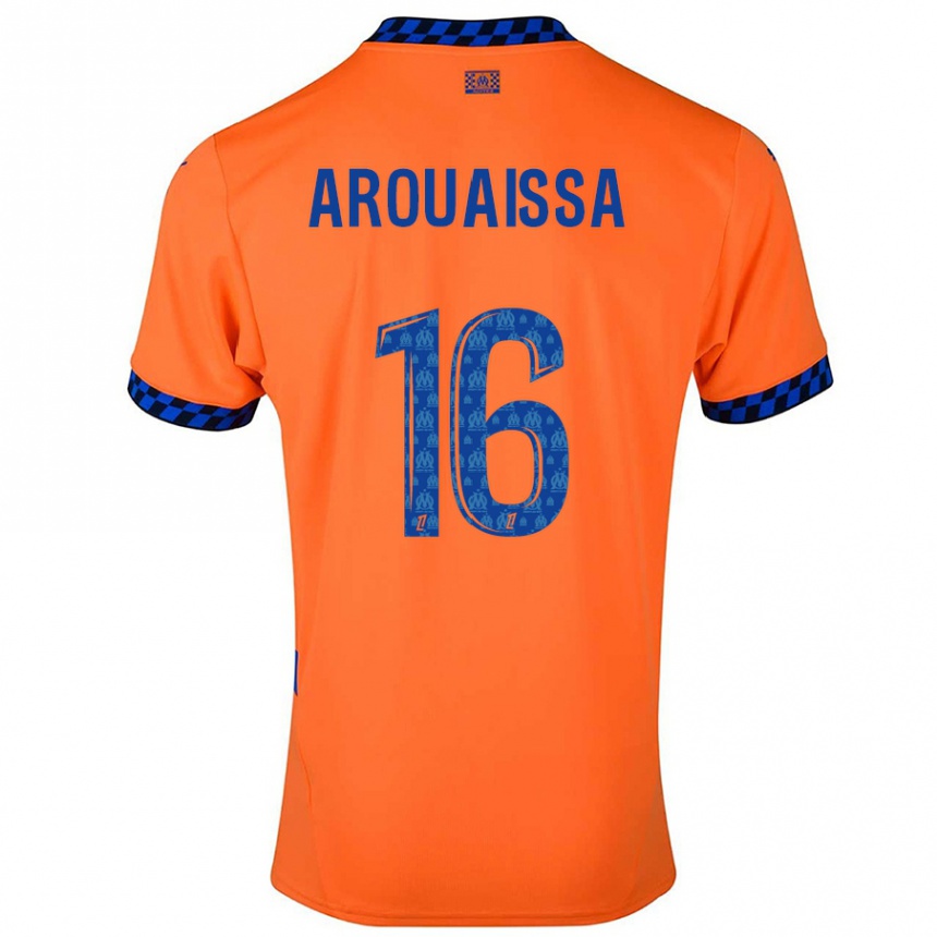 Kinder Fußball Ines Arouaissa #16 Orange Dunkelblau Ausweichtrikot Trikot 2024/25 T-Shirt Luxemburg