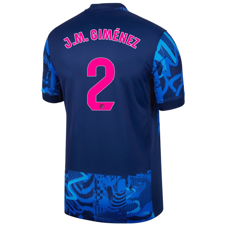 Kinder Fußball Jose Maria Gimenez #2 Königsblau Ausweichtrikot Trikot 2024/25 T-Shirt Luxemburg