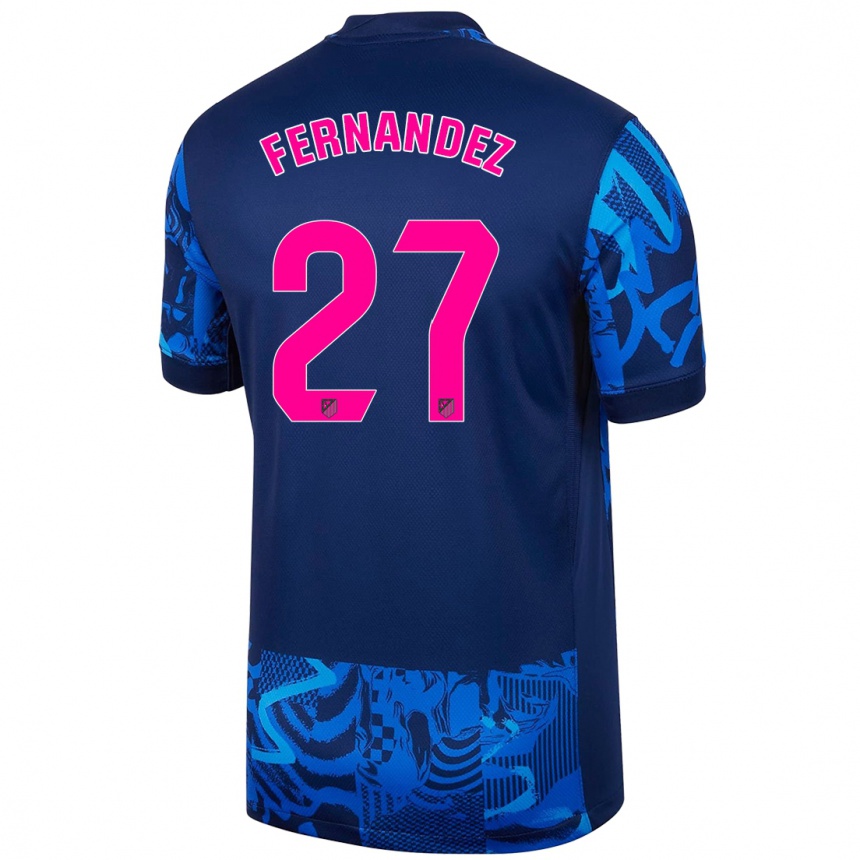 Kinder Fußball Alexia Fernández #27 Königsblau Ausweichtrikot Trikot 2024/25 T-Shirt Luxemburg