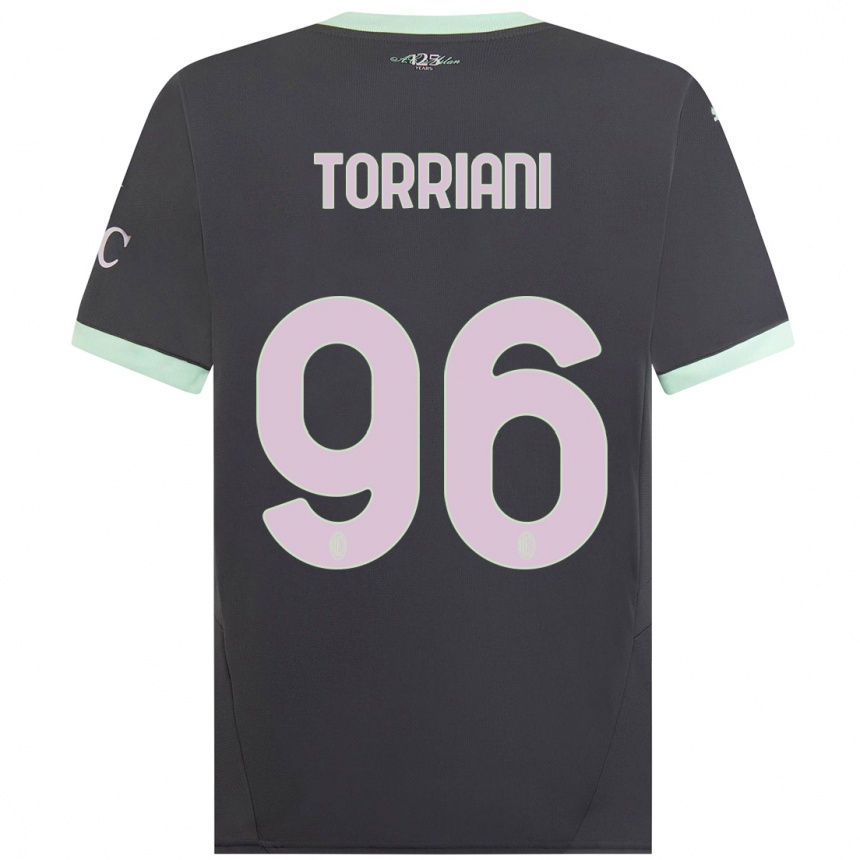 Kinder Fußball Lorenzo Torriani #96 Grau Ausweichtrikot Trikot 2024/25 T-Shirt Luxemburg