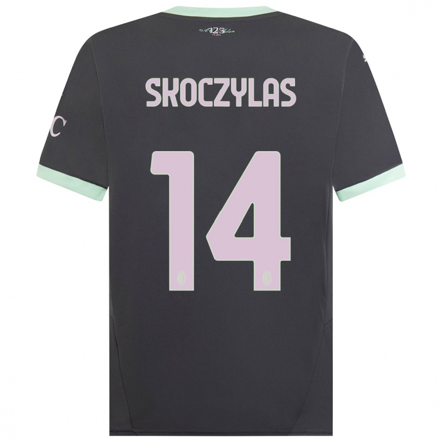 Kinder Fußball Mateusz Skoczylas #14 Grau Ausweichtrikot Trikot 2024/25 T-Shirt Luxemburg