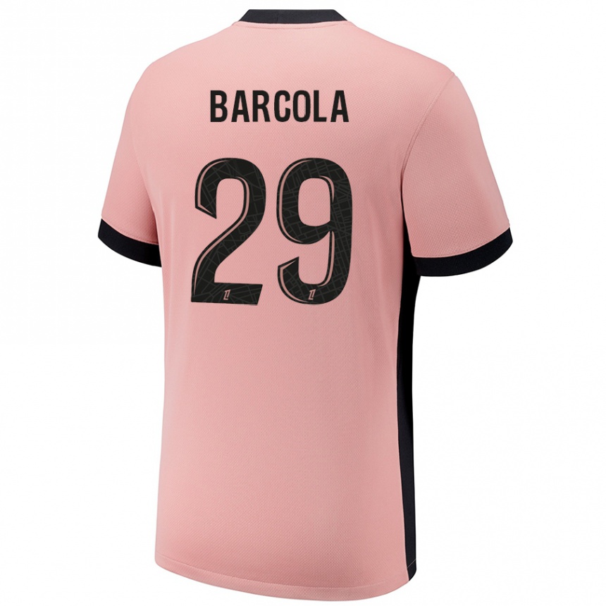 Kinder Fußball Bradley Barcola #29 Rostros Ausweichtrikot Trikot 2024/25 T-Shirt Luxemburg