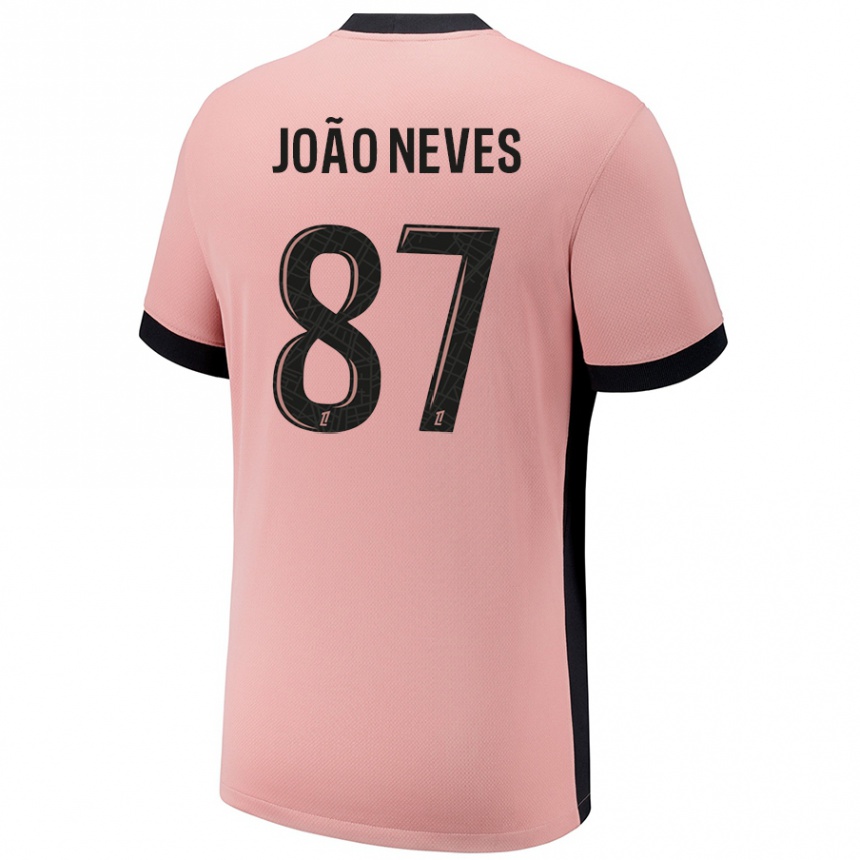 Kinder Fußball João Neves #87 Rostros Ausweichtrikot Trikot 2024/25 T-Shirt Luxemburg