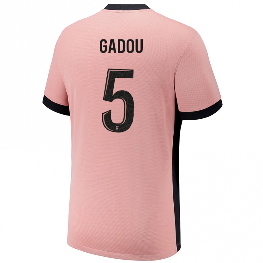 Kinder Fußball Joane Gadou #5 Rostros Ausweichtrikot Trikot 2024/25 T-Shirt Luxemburg