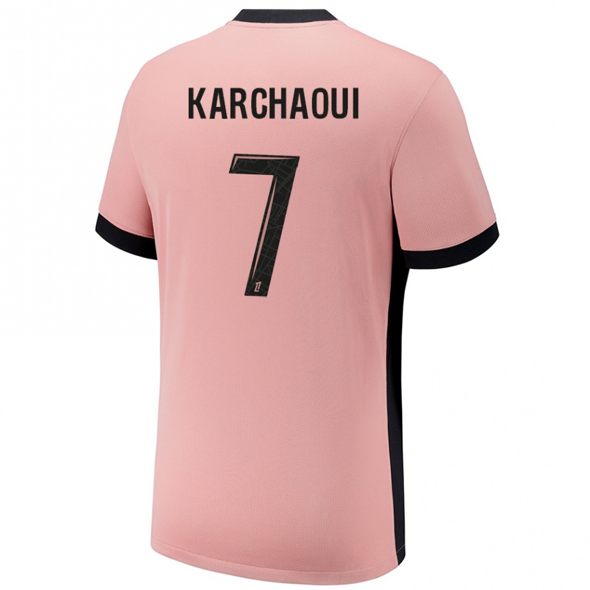 Kinder Fußball Sakina Karchaoui #7 Rostros Ausweichtrikot Trikot 2024/25 T-Shirt Luxemburg