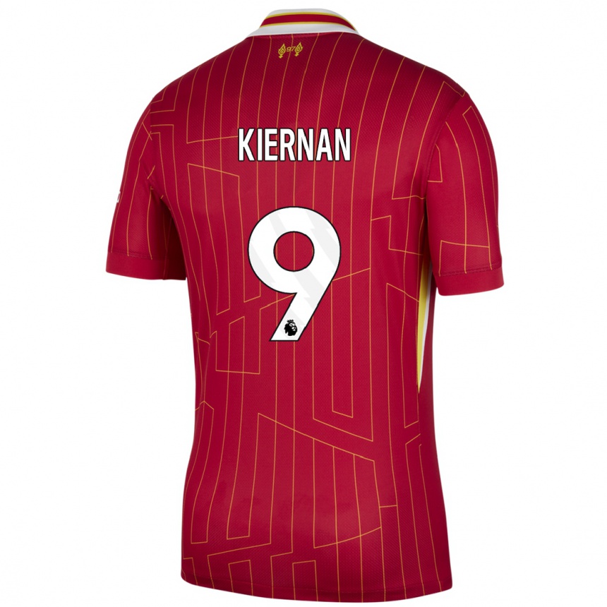 Herren Fußball Leanne Kiernan #9 Rot Gelb Weiß Heimtrikot Trikot 2024/25 T-Shirt Luxemburg