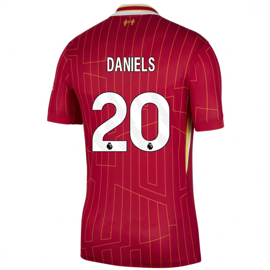 Herren Fußball Yana Daniels #20 Rot Gelb Weiß Heimtrikot Trikot 2024/25 T-Shirt Luxemburg