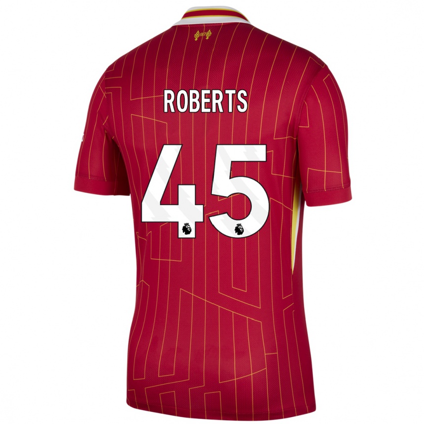 Herren Fußball Iwan Roberts #45 Rot Gelb Weiß Heimtrikot Trikot 2024/25 T-Shirt Luxemburg