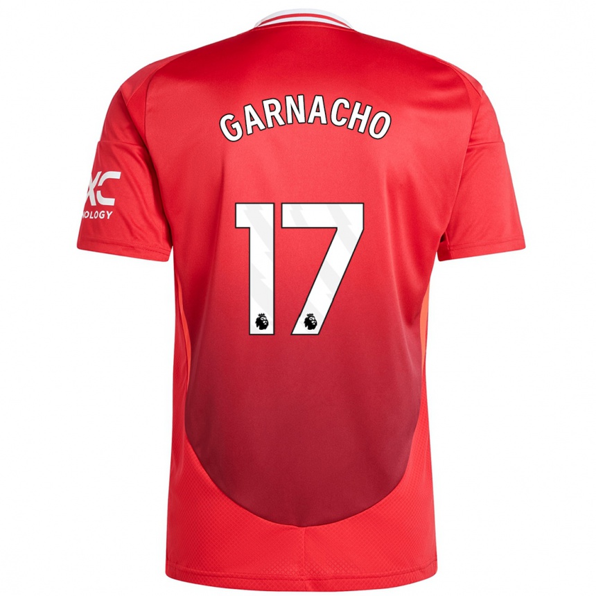 Herren Fußball Alejandro Garnacho #17 Hellrot Heimtrikot Trikot 2024/25 T-Shirt Luxemburg