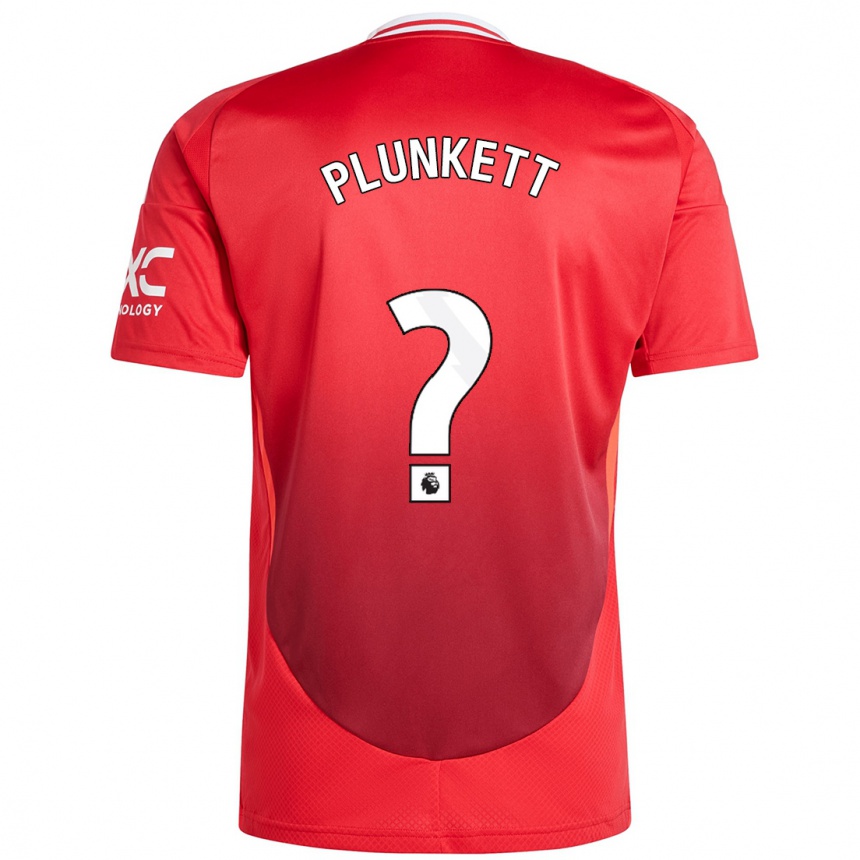 Herren Fußball Dante Plunkett #0 Hellrot Heimtrikot Trikot 2024/25 T-Shirt Luxemburg