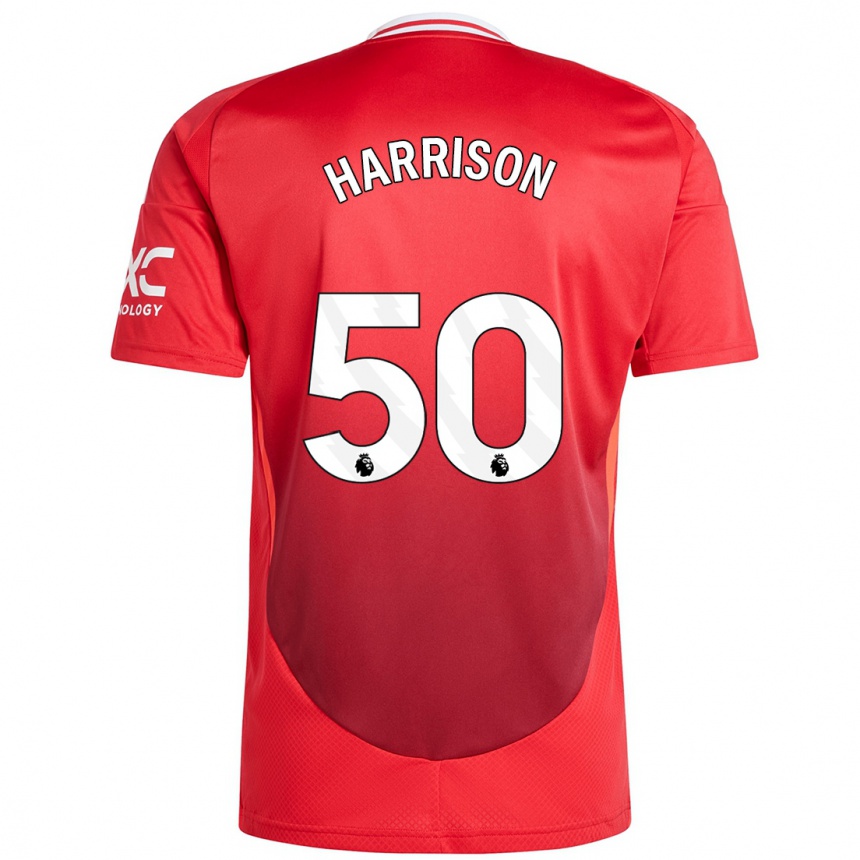 Herren Fußball Elyh Harrison #50 Hellrot Heimtrikot Trikot 2024/25 T-Shirt Luxemburg