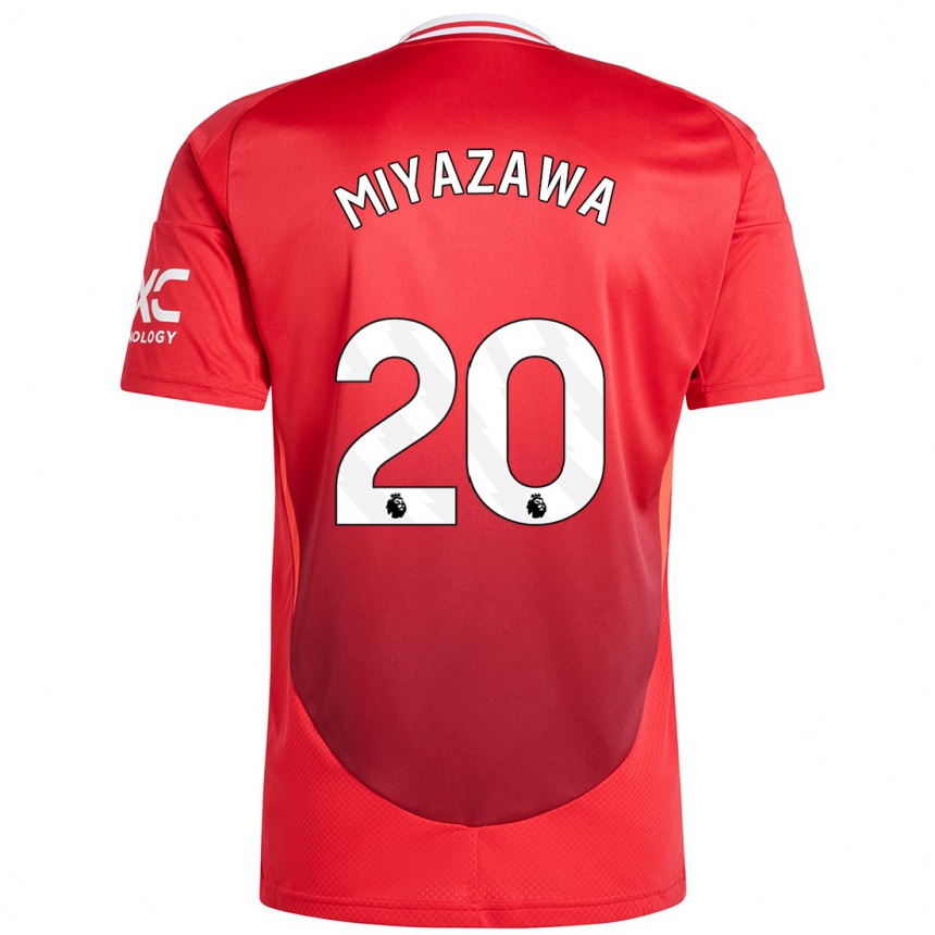 Herren Fußball Hinata Miyazawa #20 Hellrot Heimtrikot Trikot 2024/25 T-Shirt Luxemburg