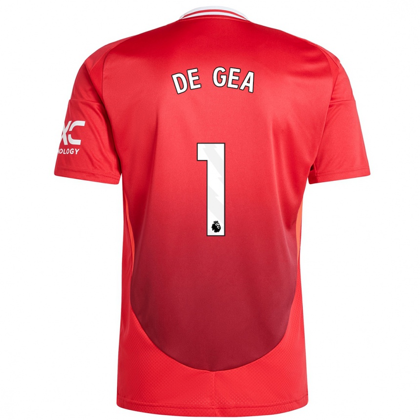 Herren Fußball David De Gea #1 Hellrot Heimtrikot Trikot 2024/25 T-Shirt Luxemburg