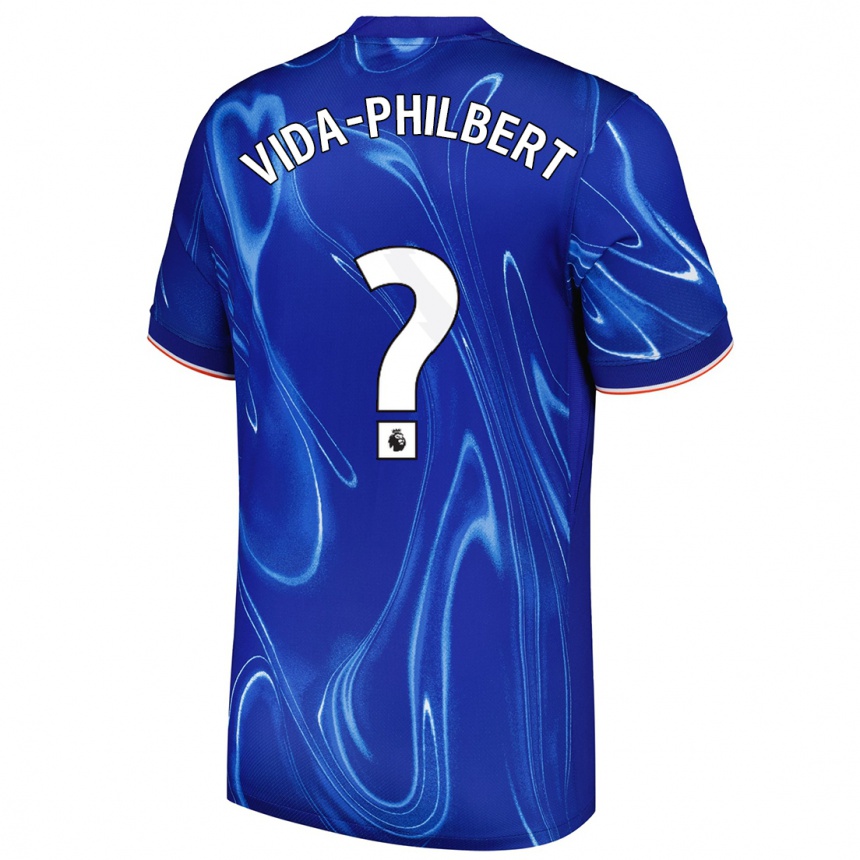 Herren Fußball Joel Vida-Philbert #0 Blau Weiß Heimtrikot Trikot 2024/25 T-Shirt Luxemburg