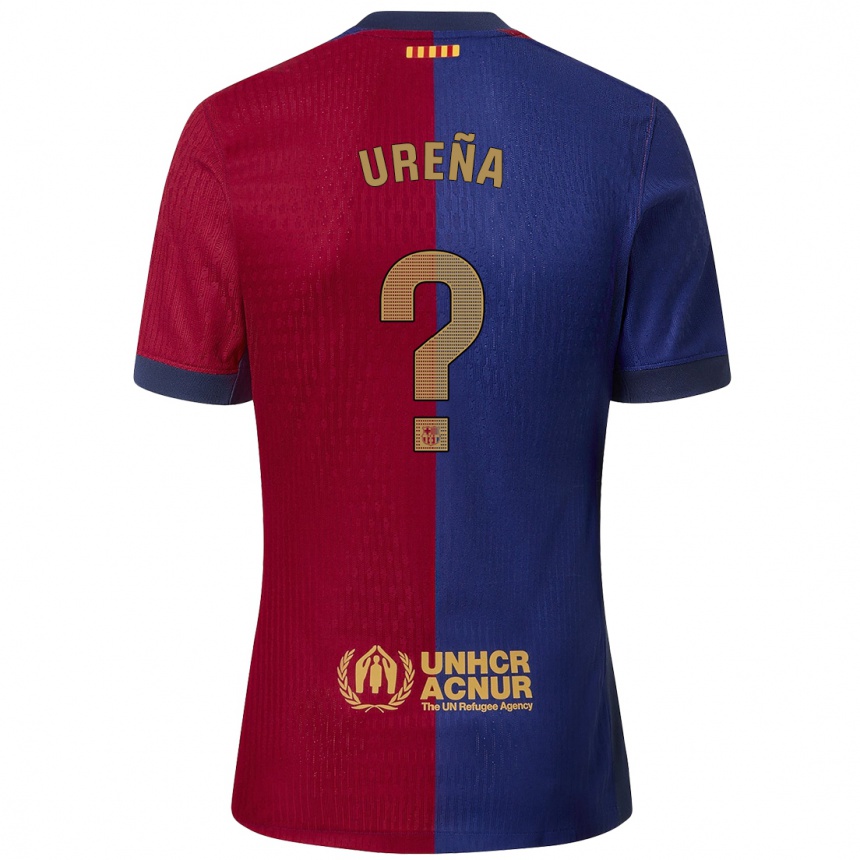 Herren Fußball Óscar Ureña #0 Blau Rot Heimtrikot Trikot 2024/25 T-Shirt Luxemburg