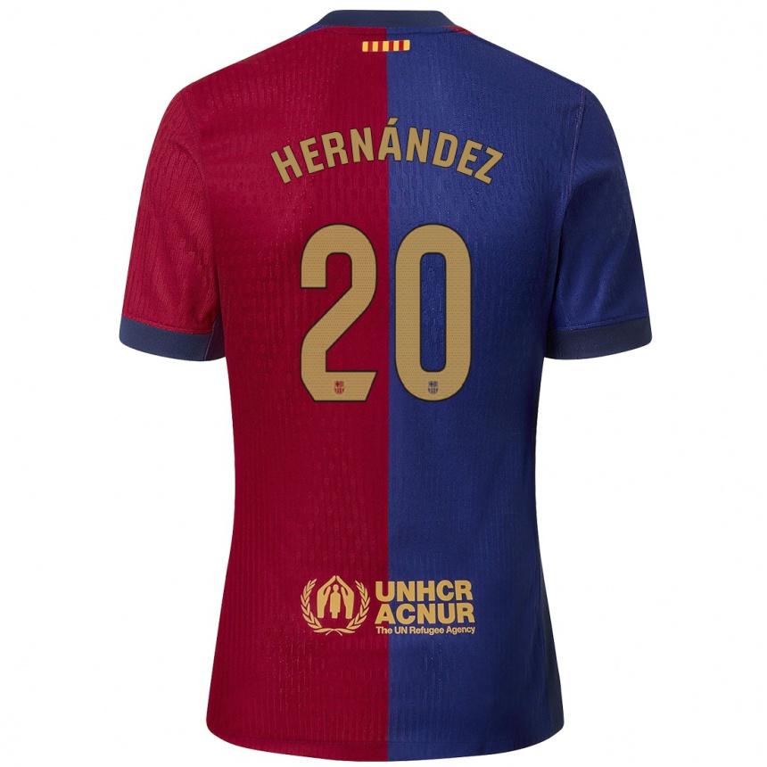 Herren Fußball Unai Hernández #20 Blau Rot Heimtrikot Trikot 2024/25 T-Shirt Luxemburg